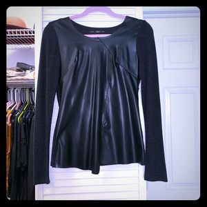 Bebe Front Detail / Leather look Blouse